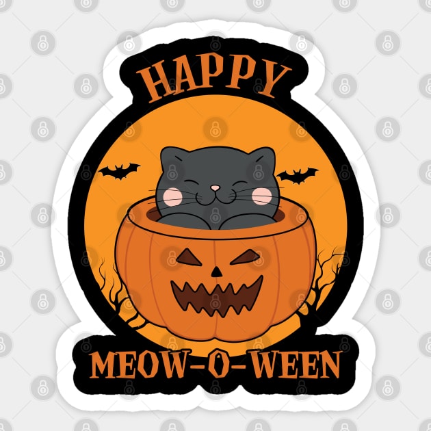 Happy Meoween Sticker by MZeeDesigns